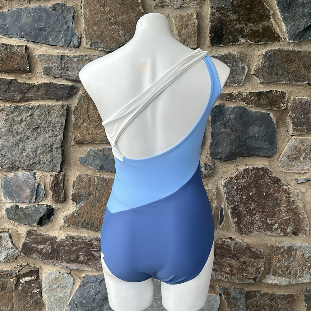 Summersalt The Sidestroke One-Shoulder Women's Swimsuit in Blue/White size 10 - Picture 6 of 12